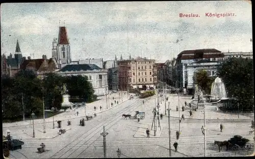 Ak Wrocław Breslau Schlesien, Königsplatz