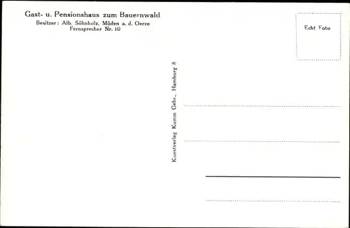 Ak Müden an der Örtze Faßberg Lüneburger Heide, Gasthaus zum Bauernwald