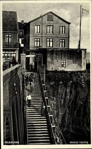 Ak Helgoland in Schleswig Holstein, Große Treppe