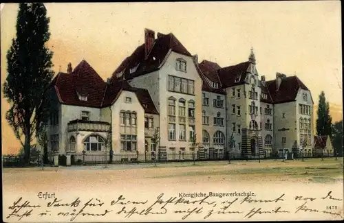 Ak Erfurt in Thüringen, Blick auf die Königliche Baugewerkschule