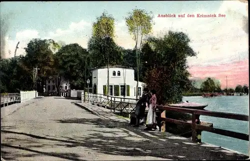 Ak Königs Wusterhausen in Brandenburg, Ausblick auf den Krimnicksee, Restaurant Neue Mühle