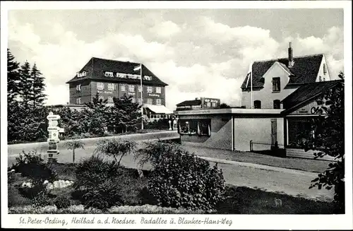 Ak Sankt Peter Ording in Nordfriesland, Badallee und Blanker Hans Weg