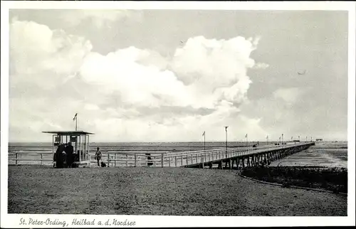 Ak Sankt Peter Ording in Nordfriesland, Seebrücke