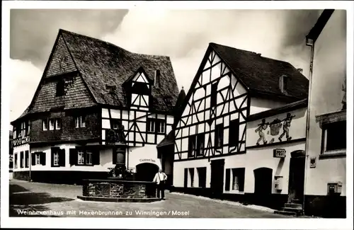 Ak Winningen an der Mosel, Weinhexenhaus mit Hexenbrunnen