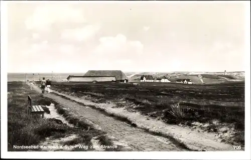 Ak Kampen auf Sylt, Weg zum Strande