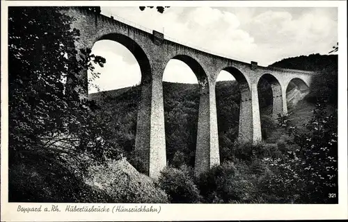 Ak Boppard am Rhein, Hubertusbrücke, Hunsrückbahn