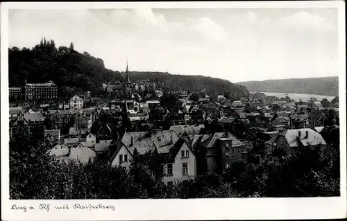 Ak Linz am Rhein, Gesamtansicht der Stadt mit Kaiserberg