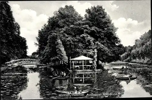 Ak Wickrath Mönchengladbach am Niederrhein, Halbinsel, Schlossruhe