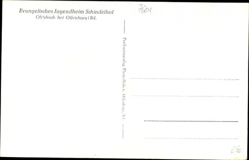 Ak Ohlsbach bei Offenburg Baden, Ev. Jugendheim Schindelhof