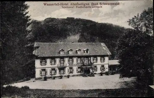 Ak Allerheiligen Oppenau im Schwarzwald, Wasserfall Hotel