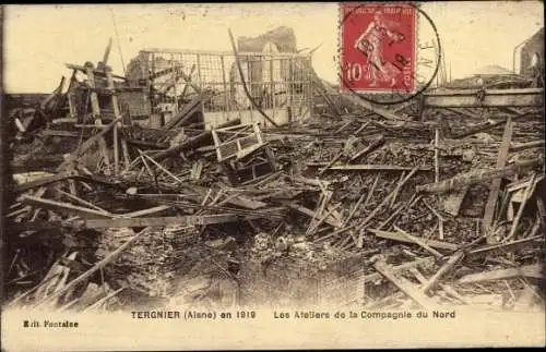 Ak Tergnier Aisne, Les Ateliers de la Compagnie du Nord