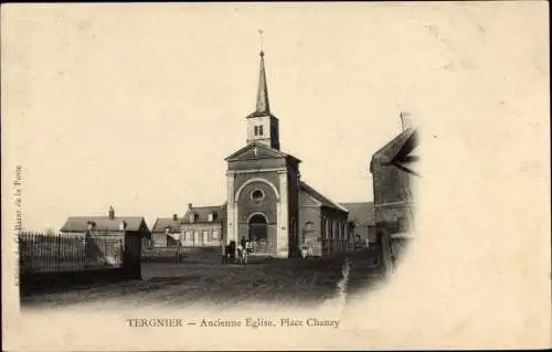 Ak Tergnier Aisne, Ancienne Eglise, Place Chanzy