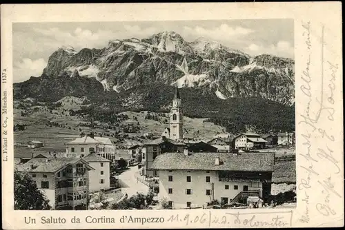 Ak Cortina d'Ampezzo Veneto, Blick auf den Ort
