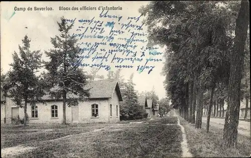 Ak Beverloo Beverlo Beringen Flandern Limburg, Camp de Beverloo, Blocs des officiers d'Infanterie