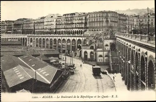 Ak Algier Alger Algerien, Le Boulevard de la Republique, Les Quais