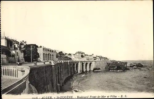 Ak Bologhine Saint Eugène Algerien, Boulevard Front de Mer, Villas