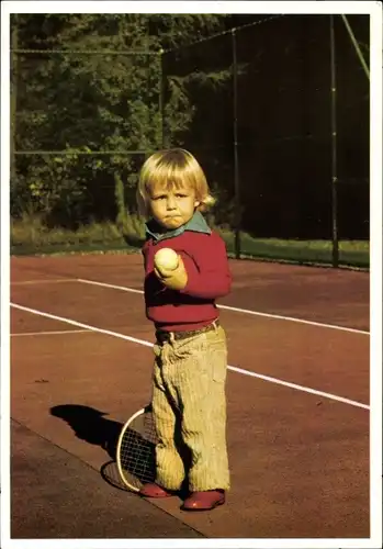 Ak Prinz Johan Friso der Niederlande beim Tennis, Kinderportrait