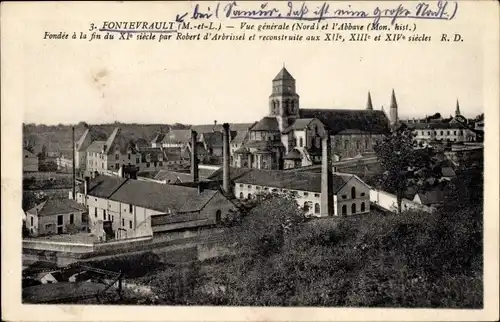 Ak Fontevrault Maine-et-Loire, Vue generale, l'Abbaye