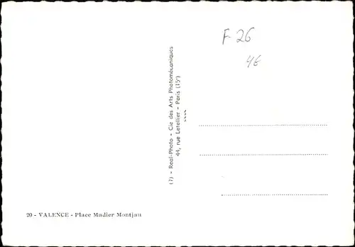 Ak Valence Drôme, Place Madier Montjau