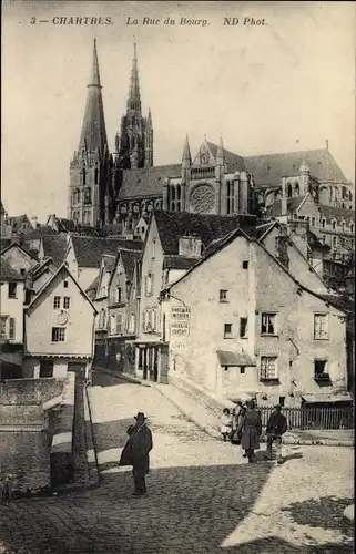 Ak Chartres Eure et Loir, La Rue du Bourg