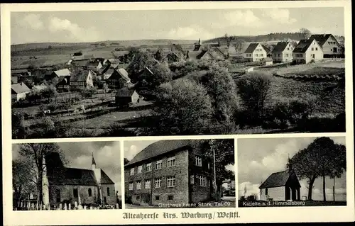 Ak Altenheerse Willebadessen in Westfalen, Gesamtansicht, Kirche, Gasthof, Kapelle