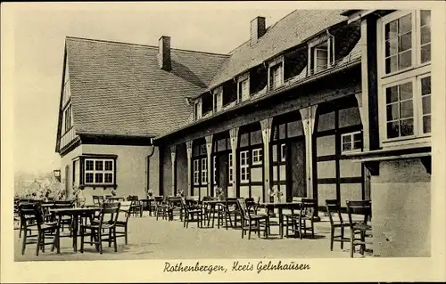 Ak Rothenbergen Gründau in Hessen, Gasthaus, Terrasse