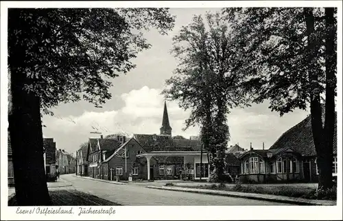 Ak Esens in Ostfriesland, Jücherstraße, Tankstelle