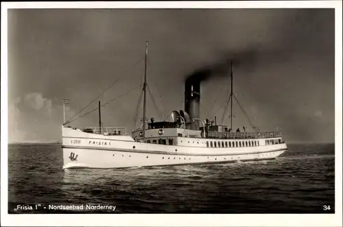 Ak Seebäderschiff Frisia I, Reederei Norden-Frisia, Nordseebad Norderney