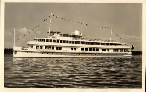 Ak Bodenseemotorschiff Allgäu, Salondampfer