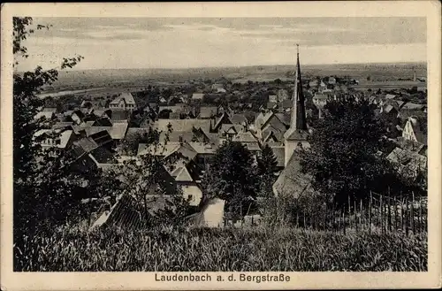 Ak Laudenbach an der Bergstraße, Totalansicht der Ortschaft