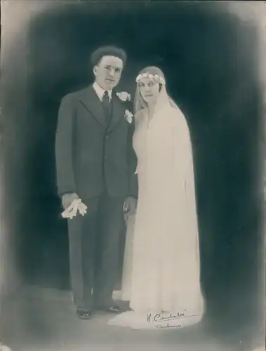 Foto Combalié, Henri, Tolouse, Portrait, Mann und Frau, Hochzeit