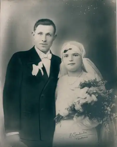 Foto Combalié, Henri, Tolouse, Portrait, Mann und Frau, Hochzeit