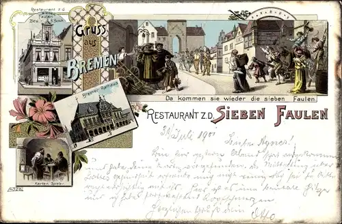 Litho Hansestadt Bremen, Restaurant zu den Sieben Faulen