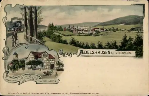 Litho Adelshausen Melsungen, Gasthaus Zur Ludwigseck