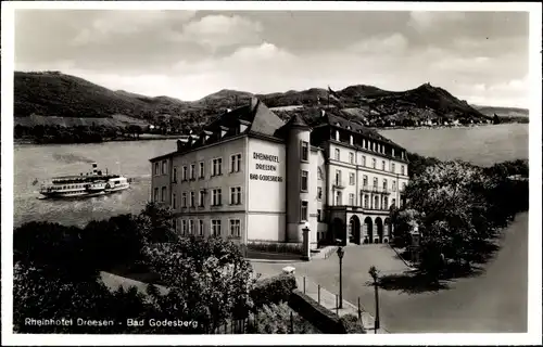 Ak Bad Godesberg Bonn am Rhein, Rheinhotel Dreesen, Dampfer