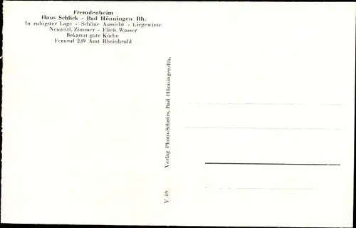 Ak Bad Hönningen, Fremdenheim Haus Schlick, Seitensicht