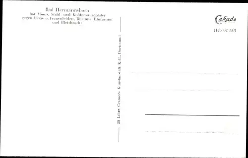 Ak Pömbsen Bad Driburg in Westfalen, Bad Hermannsborn, Kurhaus, Badehaus