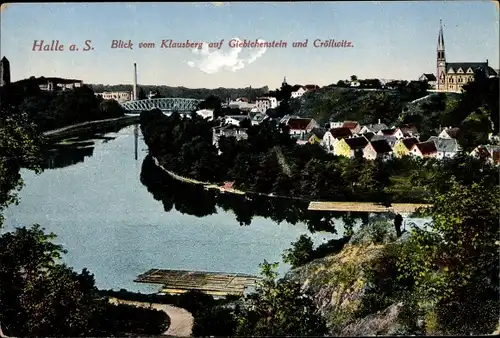 Ak Halle an der Saale, Giebichenstein, Panorama