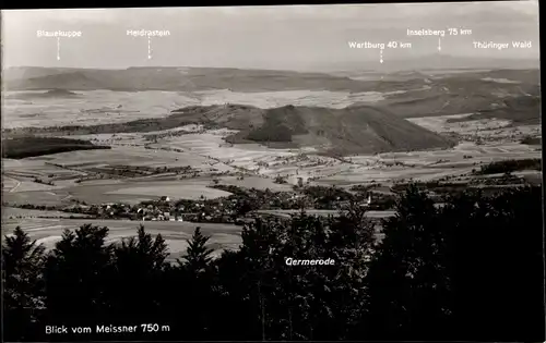 Ak Hessisch Lichtenau in Hessen, Panorama vom Hohen Meißner, Gasthof