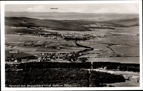 Ak Hessisch Lichtenau in Nordhessen, Berggasthaus Hoher Meissner, Panorama