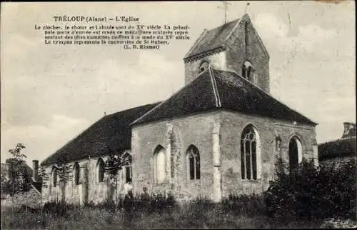 Ak Tréloup Aisne, L'Eglise