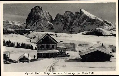 Ak Dolomiten Südtirol, Alpe di Siusi, Malga Sole verso Sassolungo