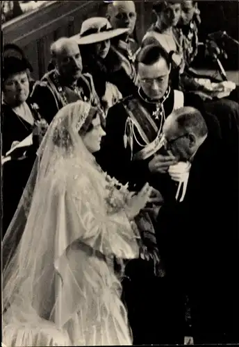 Ak Hochzeit 1937, Juliana der Niederlande, Bernhard zur Lippe-Biesterfeld