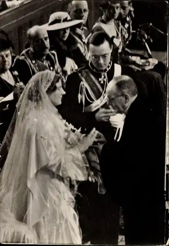 Ak Hochzeit 1937, Bernhard zur Lippe-Biesterfeld, Juliana der Niederlande