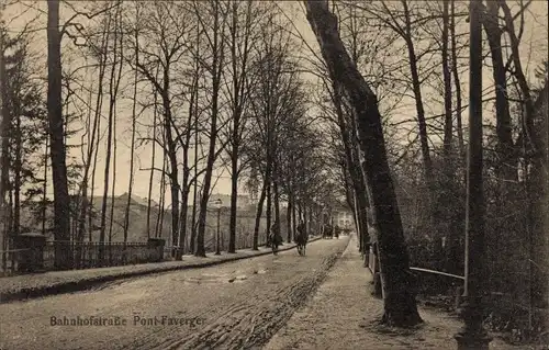 Ak Pontfaverger Marne, Bahnhofstraße