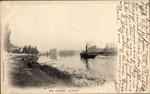 Ak Samois sur Seine Seine et Marne, La Seine