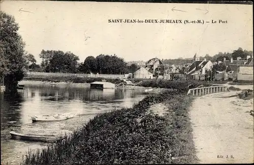 Ak Saint Jean les Deux Jumeaux Seine et Marne, Le Port