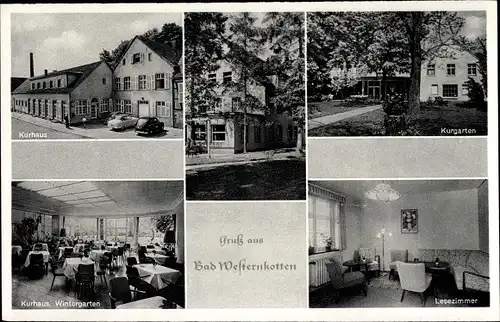 Ak Westernkotten Erwitte in Westfalen, Kurhaus, Kurgarten, Lesezimmer