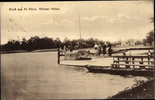 Ak Klein Köris Groß Köris im Kreis Dahme Spreewald, Hafen, Anleger