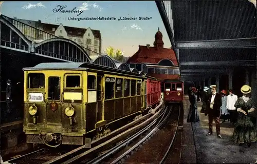 Ak Hamburg Mitte St. Georg, U Bahn Haltestelle Lübecker Straße, Gleise